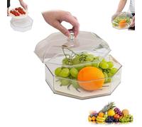 Fruit Bowl Cover to Keep Out Fruit Flies, Covered Fruit Bowl, Fruit Basket with Lid,Plastic Decorative Pedestal Bowl,Fruit Baskets for Kitchens,Fruit Cover Against Fruit Flies,Fruit Bowl with Cover-A