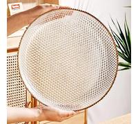 Fruit Bowl for Kitchen Counter 2 PCS Gold Rimmed Glass Fruit Tray for Home Living Room Coffee Table Simple Modern Light Luxury Style Fruit Tray Snacks Dried Fruit Tray Fruit Decorative Plate