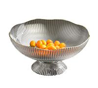 Fruit Bowl, Fruit Plate Decorative Bowls with Draining Holes Detachable Base Pedestal Fruit Bowl for Table Countertop Decorative Fruit Bowls for Home (Gray)
