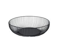Fruit Bowl of Wire - 23.5 X 2.96 Inch, Modern Galvanized Iron Basket, Round Mesh Storage Rack | Black Countertop Organizer Bread Snack Candy Holder Design Home Decoration Wedding