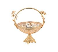 Fruit Bowl, Stylish Wrought Iron Crystal Fruit Plate Home Banquet Light Glass Inner Basket Living Room of You