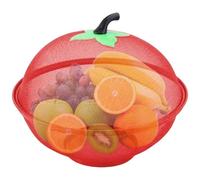 Fruit Bowl with Lid 11 Inch Metal Wire Mesh Fruit Basket with Raised Bottom Stylish and Functional Food Basket for Kitchen Red HOME.