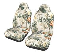 Fruit Branches And Leaves Auto Seats Cover Set Of 2 Adjustable Car Seat Protector Washable Seat Covers Car Front For Four Seasons Men Sedan