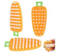Fruit Brush,Vegetable Brush,Vegetable Scrubber Potato Scrubbing Brush Carrot Pattern for Vegetable for Potato(3pcs,Orange)
