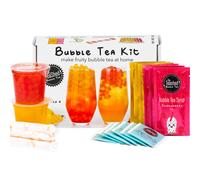 Fruit Bubble Tea Kit Gift Box 6 Servings Set Includes Mango and Strawberr