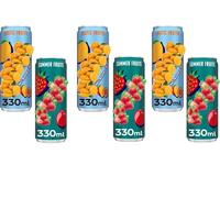 Fruit Burst Energy - 330ml Still Juice Drink with Sweeteners - Summer Fruitts & Exotic Blend - Os (6 x Can, Summer Fruits & Exotic Fruits Mixed)