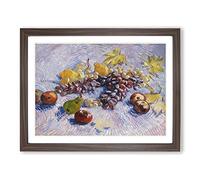 Fruit By Vincent Van Gogh Classic Painting Framed Wall Art Print, Ready to Hang Picture for Living Room Bedroom Home Office Décor, Walnut A4 (34 x 25 cm)