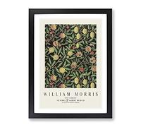 Fruit By William Morris Exhibition Museum Painting Framed Wall Art Print, Ready to Hang Picture for Living Room Bedroom Home Office Décor, Black A4 (34 x 25 cm)
