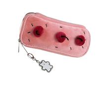 Fruit Cake Pencil Case High Capacity Pen Pouches Pen Organiser Zippered Pencil Bag Travel Makeup Bag for Student Women Spacious Fruit