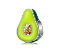Fruit Charm 925 Sterling Silver Apple Charm Pear Charm Banana Charm Cherry Charm Avocado Charm Peach Charm Pineapple Charm for Pandora Charm Bracelet (H)