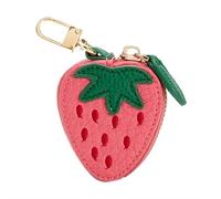 Fruit Charm Coin Purse,Waterproof Leather Fruit Bag Charm Keychain,Cute Portable Keychain Mini Pouch for Ai-rtag Wallet Gift for Girl Women