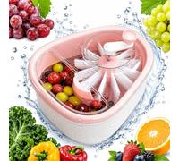 Fruit Cleaner Spinner,Large Fruit Washer Spinner with Spinners Brush,Multifunctional Berry Washing Basket,Rotating Fruits Vegetable Washing Bowl with Strainer for Fruits,Vegetable,Rice