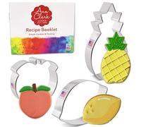 Fruit Cookie Cutters 3-Pc. Set Made in USA by Ann Clark, Lemon, Pineapple, Peach