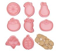 Fruit Cookie Stamp - Each Fruit Shape Cookie Cutter for Baking Fans | 3D Cookie Mold with Cartoon Mangostein Durians Lemon Mango Pear Blueberry Pattern Creative Mold for Baking Lovers