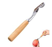 Fruit Corer with Wooden Handle, Stainless Steel with Wooden Handle, Non-Slip Kitchen Vegetable Corer for Home, Dining Room, Picnic, Restaurant, BBQ, Camping, Party