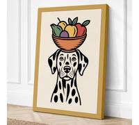 Fruit Crown Dog Boho Canvas Wall Art Print 24x16 Inch (61 x 41 cm)