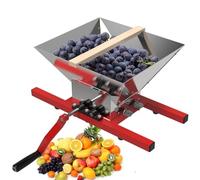 Fruit Crusher, 7L Portable Grape Scratter Pulper for Wine and Cider Pressing, Manual Juicer Grinder in Stainless Steel