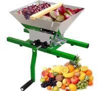 Fruit Crusher, Manual Grape Grinder, Stainless Steel Apple and Cider Crusher, 7L Large Capacity Scratter Pulper for Homemade Wine and Cider Production