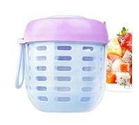 Fruit Cup - 500ml Portable Containers with Handle - Salad Shaker Container for Lunch with Lid and Fork,for Party Office Travel Camping Outdoor Picnic School Hiking
