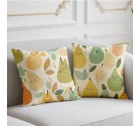 Fruit Cushion Covers 40cmx40cm 2 Pack Velvet Cushions Waterproof Sofa Cushions Cartoon Pillow Case with Invisible Zipper Throw Pillow Covers Living Room Home Chair Sofa Patio Winter Fall Decor wj-1046