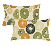 Fruit Cushion Covers 40x70 cm Summer Cushions 40 x 70 Pillow Cases Set of 6 Decorative Pillows with Invisible Zipper,Velvet Breathable,Durable Fade-Resistant,Bedroom Decor Living Room Sofa EM-1420