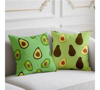 Fruit Cushion Covers 45cmx45cm 2 Pack Linen Cushions Waterproof Sofa Cushions Green Pillow Case with Invisible Zipper Throw Pillow Covers for Living Room Home Chair Sofa Patio Winter Fall Decor w-1058
