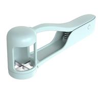 Fruit Cutter - Stainless Steel Grape, Strawberry & Tomato Slicer with Ergonomic Non-Slip Handle, Safe Fruit Divider for Toddlers, Cherries, Olives & More (Baby Food Prep Essential) (Blue)