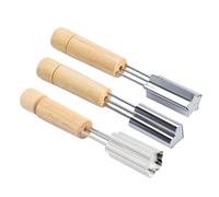 Fruit Cutters Set of 3 Vegetable Biscuit Cutters with Wooden Handle, Mini Cookie Cutters Shapes for Baking Decorative Food