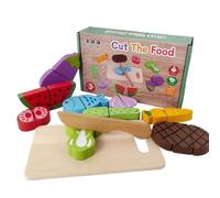 Fruit Cutting Set - 20 Cm Toy Kit | Educational Game 380 g Wooden Set with Fish Watermelon Steak Vegetables, Magnetic Wood - Perfect For Developing Fine Motor Skills And Color Recognition At Home
