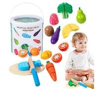 Fruit Cutting Toy Set, Pretend Play Kitchen Kit, Wooden Simulation Food Toys, Safe Toy For , Preschool Learning, Puzzle Cooking Sets For Kindergarten, Nursery, And Home Play