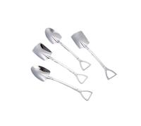 Fruit Dessert Shovel Spoons Set 4PCS, 6 inch Stainless Steel Mixed Dinner Tea Spoons for Dessert Coffee Tea Ice Cream Fruit Cake for Home Kitchen Restaurant
