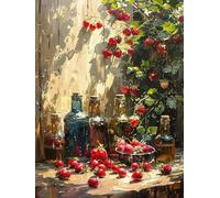Fruit Diamond Art Kits Adults, Diamond Painting Food Crystal Art Kits for Adults Beginners DIY 5D Round Full Drill Gem Dots Embroidery Paintings Crafts Home Wall Decor Gifts 30x40cm/12x16inch -w18P