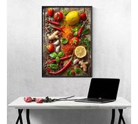Fruit Diamond Art Vegetable 5d Diamond Painting Kits for Adults Full Drill Crystal Art Kits for Beginners, DIY Cross Stitch Embroidery Crafts Pictures for Home Wall Decor, Gifts 24x31in PJY9 G-A
