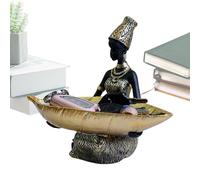 Fruit Dish - Fruit Display Tray African Woman Design - Elegant Resin Decorative Ornament for Candy Restaurant Wedding Living Room Parties
