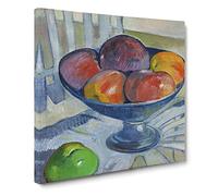 Fruit Dish On A Garden Chair by Paul gauguin Canvas Print | Gallery Wrapped 30mm Frame Wall Art | 20x20 inches | Ready to Hang | Impressionist Floral Picture | Living Room Bedroom Lounge Office