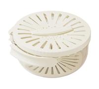Fruit Drain Basket with Lid Vegetable Washing Bowl Foldable Handle Strainer Double-Layer Kitchen Colander Foldable Handle Rice Spinner