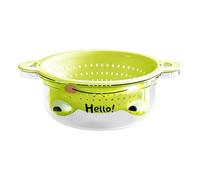 Fruit Drainer - Super Cute Double Layer Bowl with Handles - Kitchen Colander with Frog Shape - Suitable for washing, rinsing and draining berries, pasta, rice and other foods in the kitchen