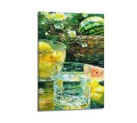 Fruit Drink Wall Art, Fresh Print, Still Life Poster, Vivid Canvas Picture, Lively Decor for Living Room Bedroom Poster Decorative Painting Canvas Wall Posters And Art Picture Print Modern Family Bedr
