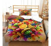 Fruit Duvet Cover Set And Absolutely Stunning Bedding Set with 3D Print And Soft Premium Brushed Microfiber Offering with Pillowcases And Soft Easy Care for Adults Kids And Children Single（135x200cm）