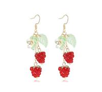 Fruit Earring Strawberry Lemon Orange Grape Cherry Raspberry Pomegranate Lightweight Trendy Drop Dangle Accessories for Women, S, Copper, No Gemstone