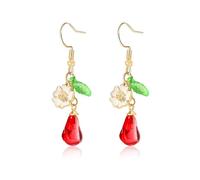 Fruit Earring Strawberry Lemon Orange Grape Cherry Raspberry Pomegranate Lightweight Trendy Drop Dangle Accessories for Women, S, Copper Glass, No Gemstone