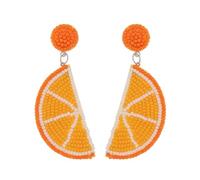 Fruit Earrings for Women Cute Orange Strawberry Beaded Fruit Earrings Fashion Handmade Beaded Drop Dangle Earrings Bohemia Statement Fruits Earring Summer Beach Vacation Jewelry