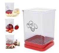 Fruit & Egg Slicer Cups - Quick Cutting for Strawberries, Bananas, Grapes, Portable, Red & Transparent