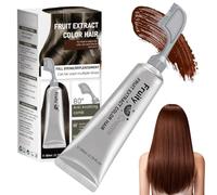 Fruit Essence Hair Dyeing Comb for Home Use, Ammonia-Free Keratin Infused Hair Color Cream with Applicator, Easy Operation Full Grey Hair Coverage for Men & Women，Chestnut Brown*1：1
