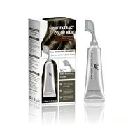 Fruit Essence Hair Dyeing Comb, Permanent Grey Coverage Root Touch-Up Cream, Natural Plant-Based Formula with Fruit Extracts, Gentle Hair Colour for Men Women, 80ml, Chestnut Brown