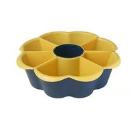 Fruit Etagere Fruit Basket Serving Plates Double Grid Range Breakfast Dishes Split Plate for Home Own Multifunctional Side Dish,blue seven squares