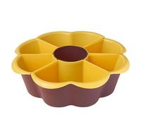 Fruit Etagere Fruit Basket Serving Plates Double Grid Range Breakfast Dishes Split Plate for Home Own Multifunctional Side Dish,red seven squares