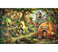 Fruit Fairytale Village 1000 Piece Jigsaw Puzzle,Educational Toy,Adults & Kids 14+,Home Wall Decor,Whimsical Challenge,Premium Cardboard,Great Gifts,Stress Relief 52x38cm