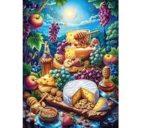 Fruit Feast Table in A Sunlit Orchard 300 Piece Premium Jigsaw Puzzle Science Fiction Magical Dream Adult Jigsaws Brain Training Hobby Home Decor Winter Gift Unique Shaped Recycled Cardboard 300 PCS