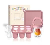 Fruit Feeder for Babies (4M+) - Includes Teething Dummy & Breast Milk Freezer Mold, BPA Free Fruit Feeder Pacifier for Baby Weaning Gum Soothing & Self-Feeding (cat Pink, 1Pack)